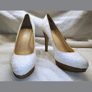 White Nine West Heels